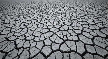 Arid Landscape Exhibiting Patterns Of Dry Cracked Soil In Barren Wasteland