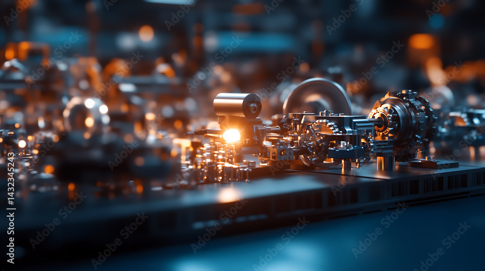 Poster innovative technology development in industry close-up of circuit board futuristic environment macro