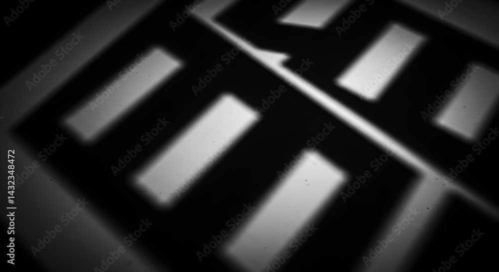 Poster abstract geometry in black and white creating visual contrast illusion