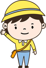 노란 옷을 입은 유치원 어린이