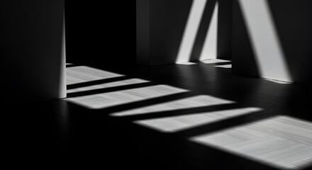 Obraz premium Rhythmic Shadows Create A Minimalist Design In Architectural Interior Space