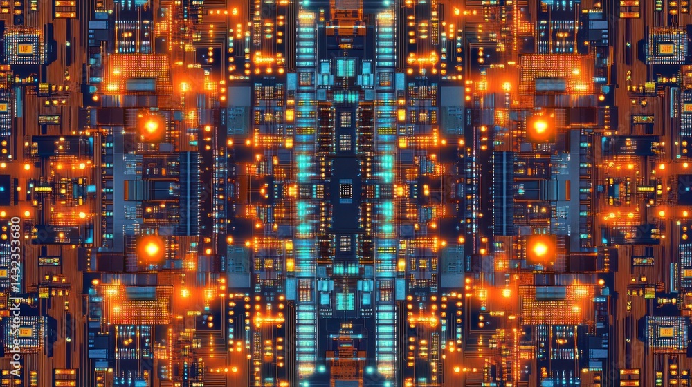 Poster complex circuitry pattern background image of electrical boards for high-tech use