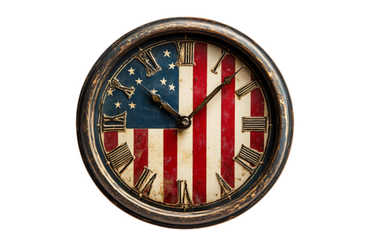 4th July clock isolated on transparent background
