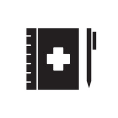 notebook with pen glyph