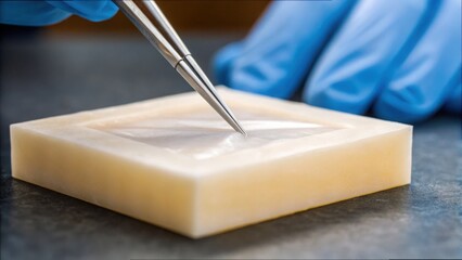 Tissue Section Embedded in Wax for Histological Examination