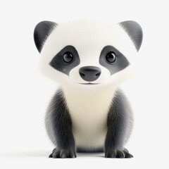 Adorable panda cub rendered in a beautiful 3d illustration capturing its playful nature and charming features