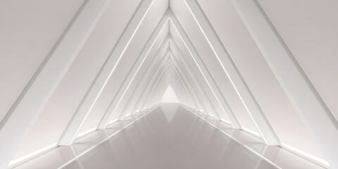 Obraz premium Computer generated abstract futuristic triangle corridor in low key