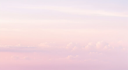 Dreamy Pastel Sky With Clouds, Soft Tones And Delicate Texture