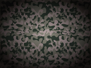 Abstract military camouflage background. Black green gray repeating seamless pattern