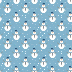 Snowman pattern background vector