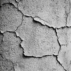 Obraz premium A striking black and white photograph showcasing a close-up view of cracked concrete, highlighting the intricate patterns and textures formed by the fissures and rough surfaces.