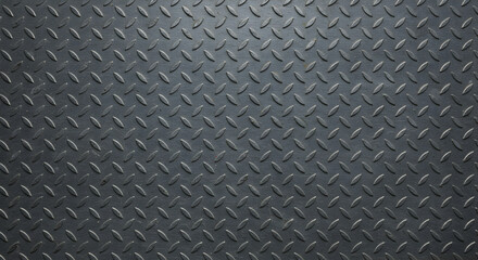 Grungy Dark Metal Surface With Textured Diamond Pattern for Industrial Use