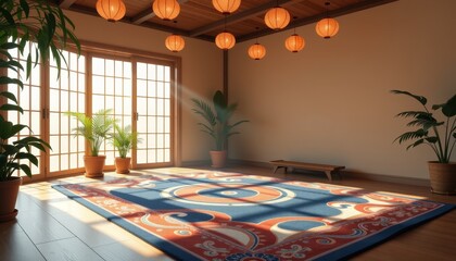 Fototapeta premium Serene Interior with Asian-Inspired Decor