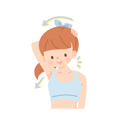 上半身をストレッチする女性