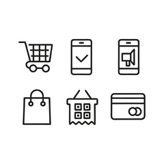 E-commerce Shopping Icons Cart, Phone, Payment, Bag
