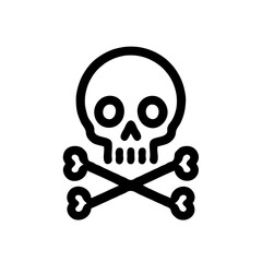 Skull and Crossbones Icon in Minimalist Design  