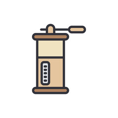 Coffee maker colored icons, minimalist vector illustration ,simple transparent graphic element .Isolated on white background