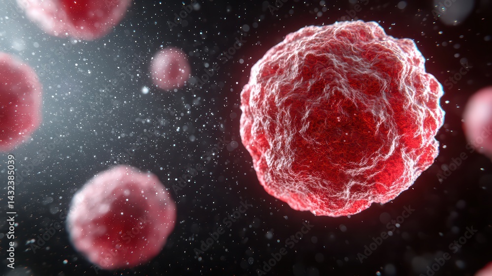 Aufkleber close-up view of red cells in a microscopic environment with details