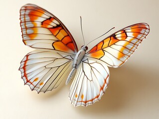 Beautiful butterfly with bright patterns against a clean background for botanical studies