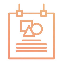 Abstract Shapes on Notice Board,graphic design line flat_Poster