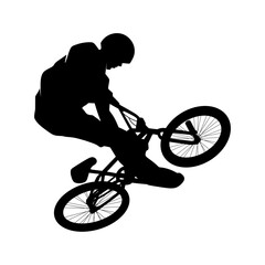 Obraz premium Freestyle BMX bike player silhouette. Vector illustration