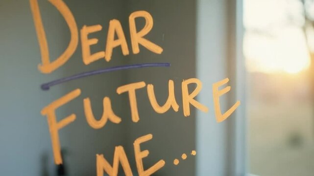 Dear Future Me &mdash; Message on Steamy Mirror in Morning Light