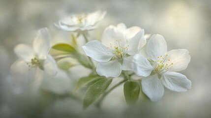 Delicate spring blossoms in soft, pastel light.