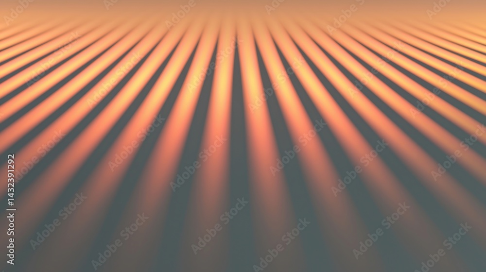 Poster a gradient of lines stretches into the distance, illuminated by warm, orange tones that create a sof