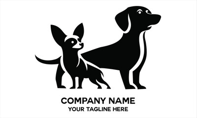 simple logo silhouette of two dogs