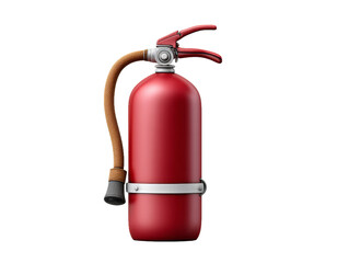 Obraz premium Ultra Plush Red Fire Extinguisher with Wooden Handle - A 3D Concept Design Featuring Luxurious Velvet Texture Ideal for Safety Awareness