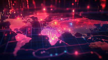 Obraz premium Global Network Data Visualization