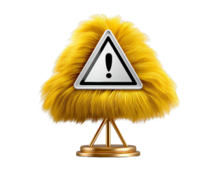 Exploring the Playful Aesthetics of a Yellow 3D Fuzzy Plush Icon with Velvet Texture Set Against a Minimalist White Background