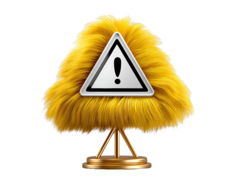 Exploring the Playful Aesthetics of a Yellow 3D Fuzzy Plush Icon with Velvet Texture Set Against a Minimalist White Background