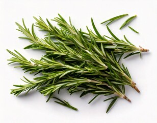 Fototapeta premium Rosemary isolated on white background, Top view, generative ai