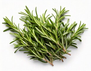 Fototapeta premium Rosemary isolated on white background, Top view, generative ai