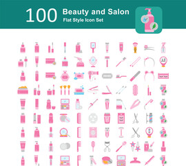 Illustration of Beauty and Salon Collection design Flat Icon. Beauty and Salon Flat Icon Pack. Set of Beauty and Salon Flat Icon