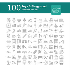 Illustration of Toys and Playground Collection design Line Icon. Toys and Playground Line Icon Pack. Set of Toys and Playground Outline Icon