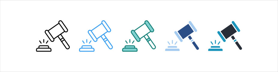 Gavel Icon In Different Style Vector