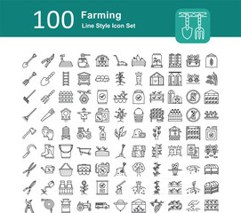 Illustration of Farming Collection design Line Icon. Farming Line Icon Pack. Set of Farming Outline Icon