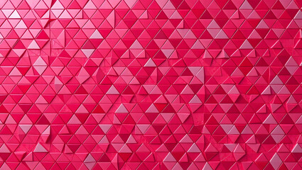 Abstract Red and Pink Triangular Mosaic Tile Wall Texture
