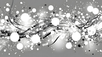 Abstract Waves: Gray, White, Black Design