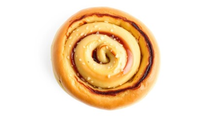 Round pastry with swirls and glaze