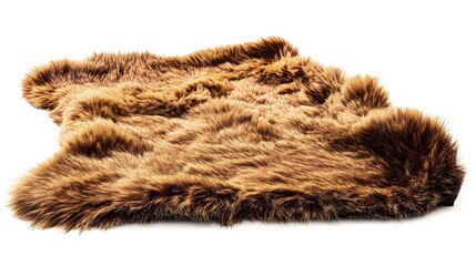 Luxurious Bearskin Rug Isolated on White Background - Premium Quality Interior Decor Image