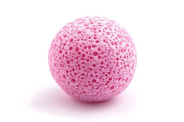 Pink Cellular Sponge Ball on White Surface Hygiene, Health, Texture, Cleanliness