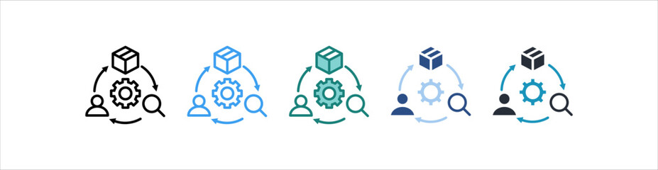 Supply Chain Icon In Different Style Vector