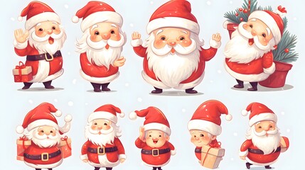 Professional Santa Claus Set for Christmas Collection and Decoration