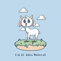 Illustration vector grapich of sheep in the garden perfect for stickers design 