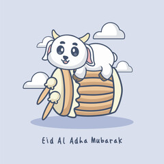 Illustration vector grapich of sheep eid al adha perfect for poster design 