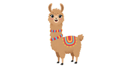 vector illustration of a cartoon alpaca