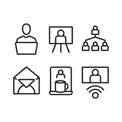 Remote Work Icons Online Meeting, Team, Communication